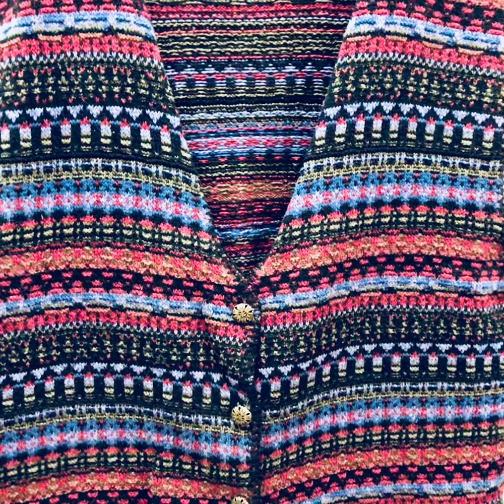 MULTI-COLOR V-NECK SWEATER VEST WOMENS SIZE XL